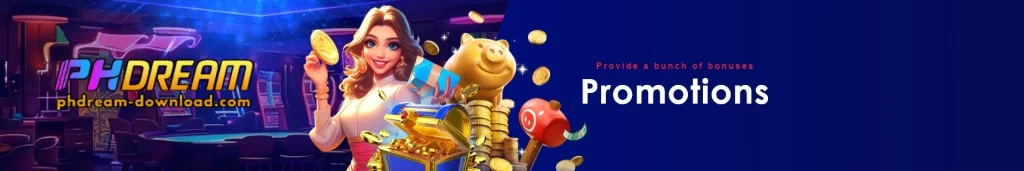 PHDREAM promotions overview page highlighting bonus missions, extra rewards, and access to games through casino platform